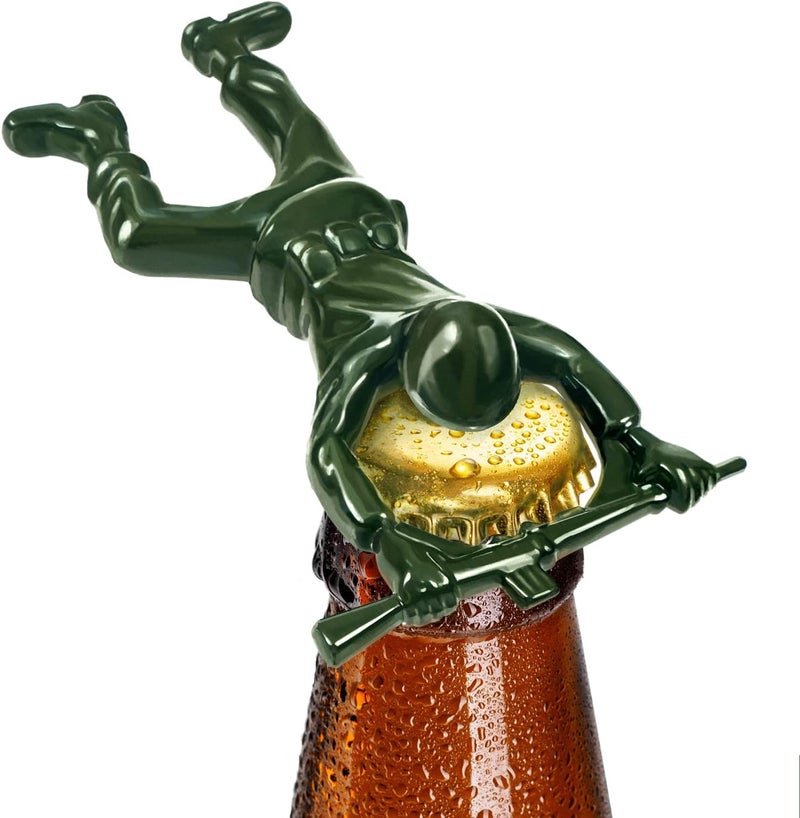 CARNAVAL Green Army Man Bottle Opener - Funny Bartender Compatible, Metal Mini Soldier Design - Image 1